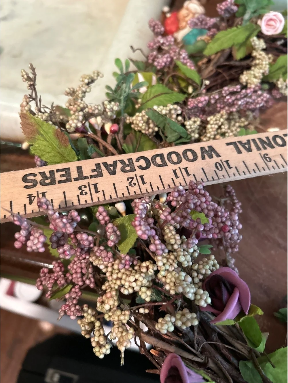 Handcrafted Floral Grapevine Wreath with Pink and Cream Accents